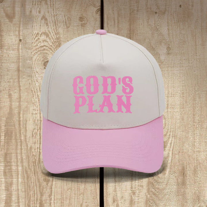 Christianartworkshop God's Plan Bold Letter Print Classic Casual Hat - Pink - image 3