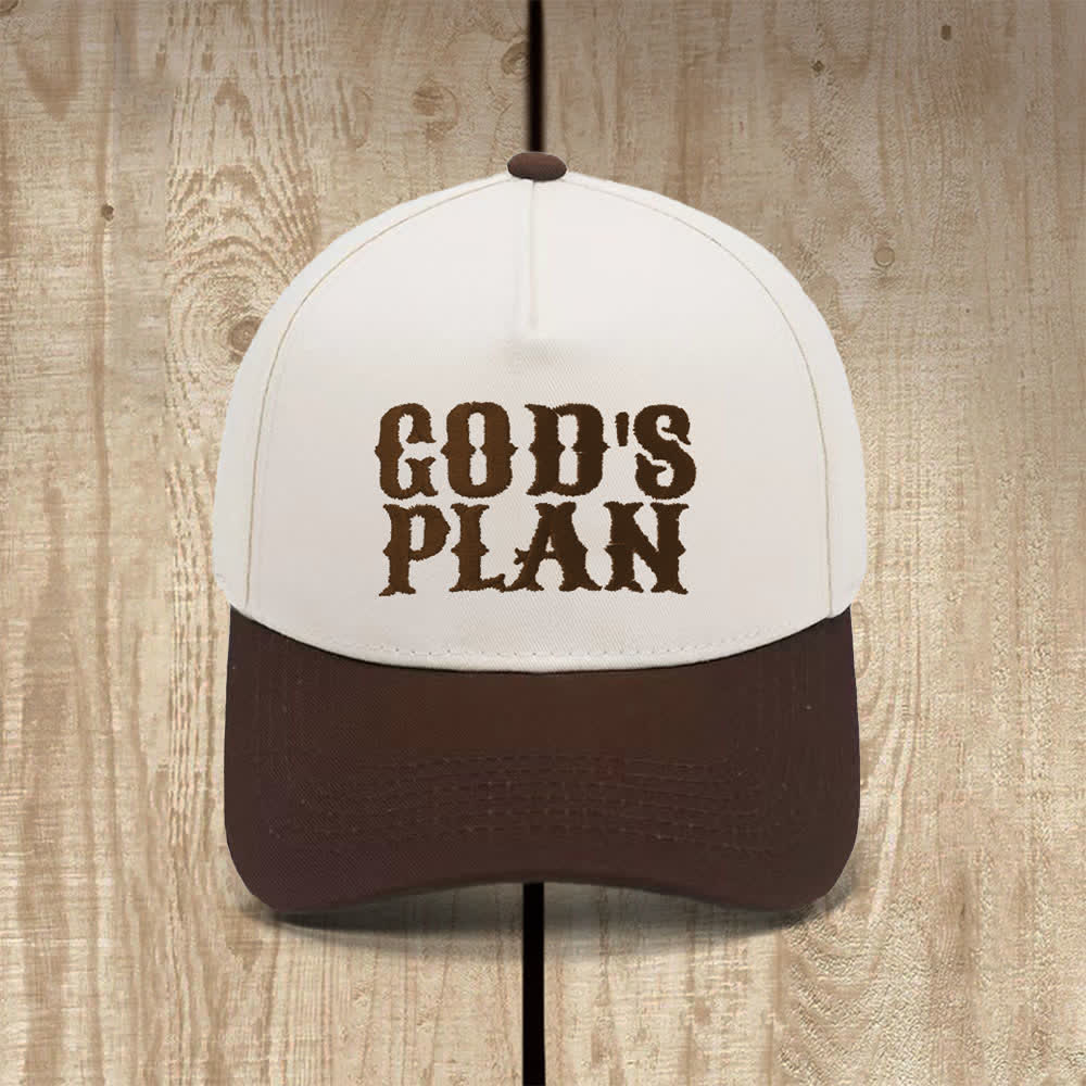 Christianartworkshop God's Plan Bold Letter Print Classic Casual Hat - Coffee - image 9