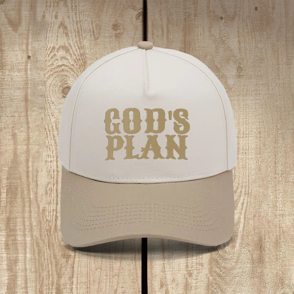 Christianartworkshop God's Plan Bold Letter Print Classic Casual Hat - Khaki - image 4