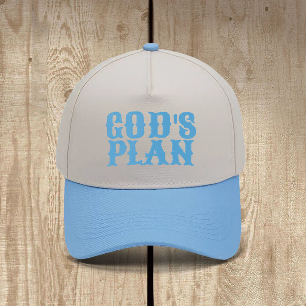 Christianartworkshop God's Plan Bold Letter Print Classic Casual Hat - Sky Blue - image 13