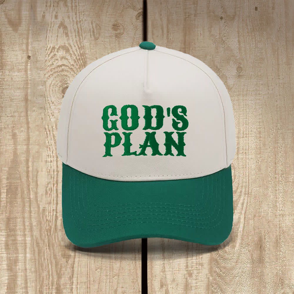 Christianartworkshop God's Plan Bold Letter Print Classic Casual Hat - Dark Green - image 5