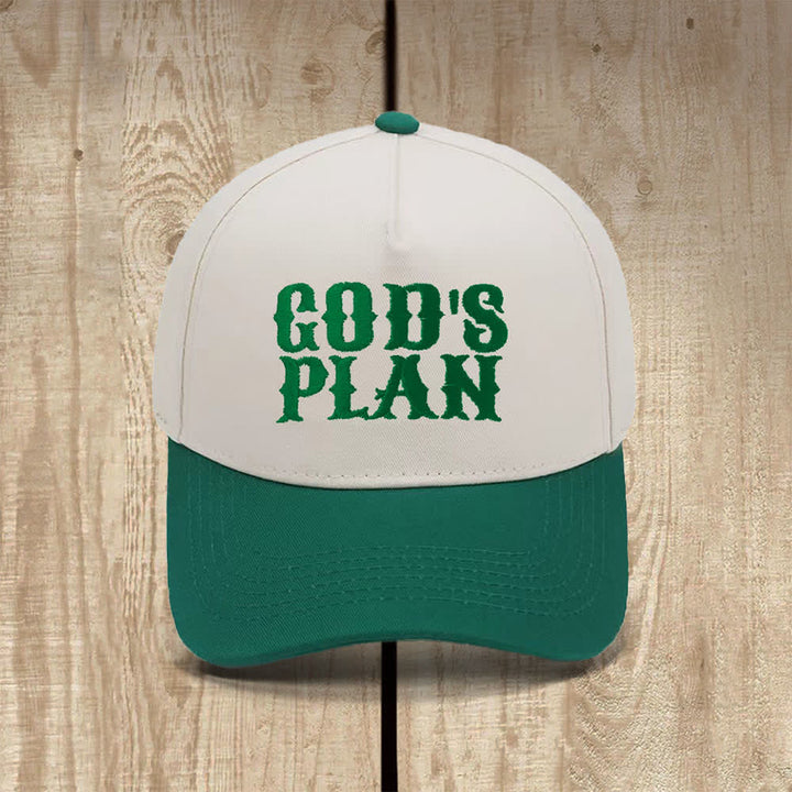 Christianartworkshop God's Plan Bold Letter Print Classic Casual Hat - Dark Green - image 5