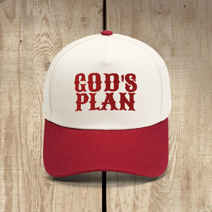 Christianartworkshop God's Plan Bold Letter Print Classic Casual Hat - Wine - image 14