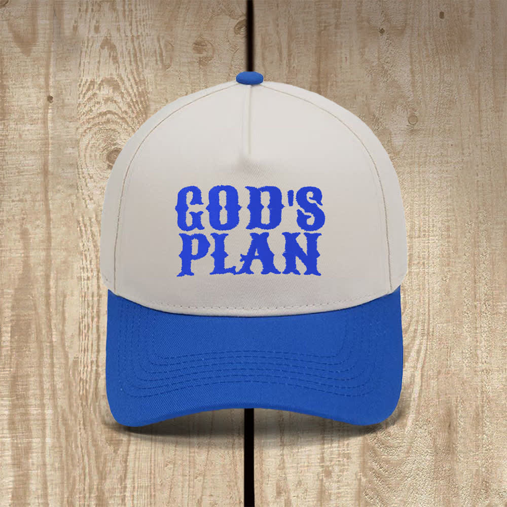 Christianartworkshop God's Plan Bold Letter Print Classic Casual Hat - Royal Blue - image 6