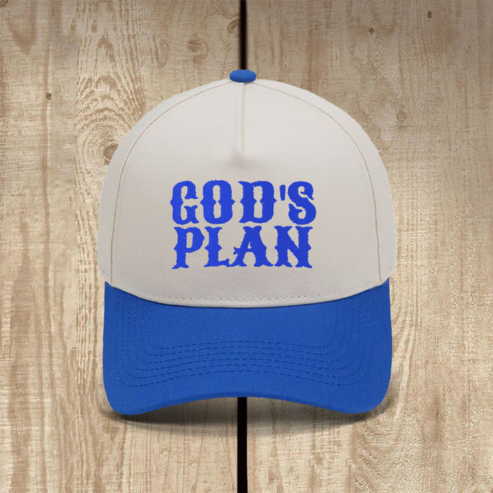 Christianartworkshop God's Plan Bold Letter Print Classic Casual Hat - Royal Blue - image 6