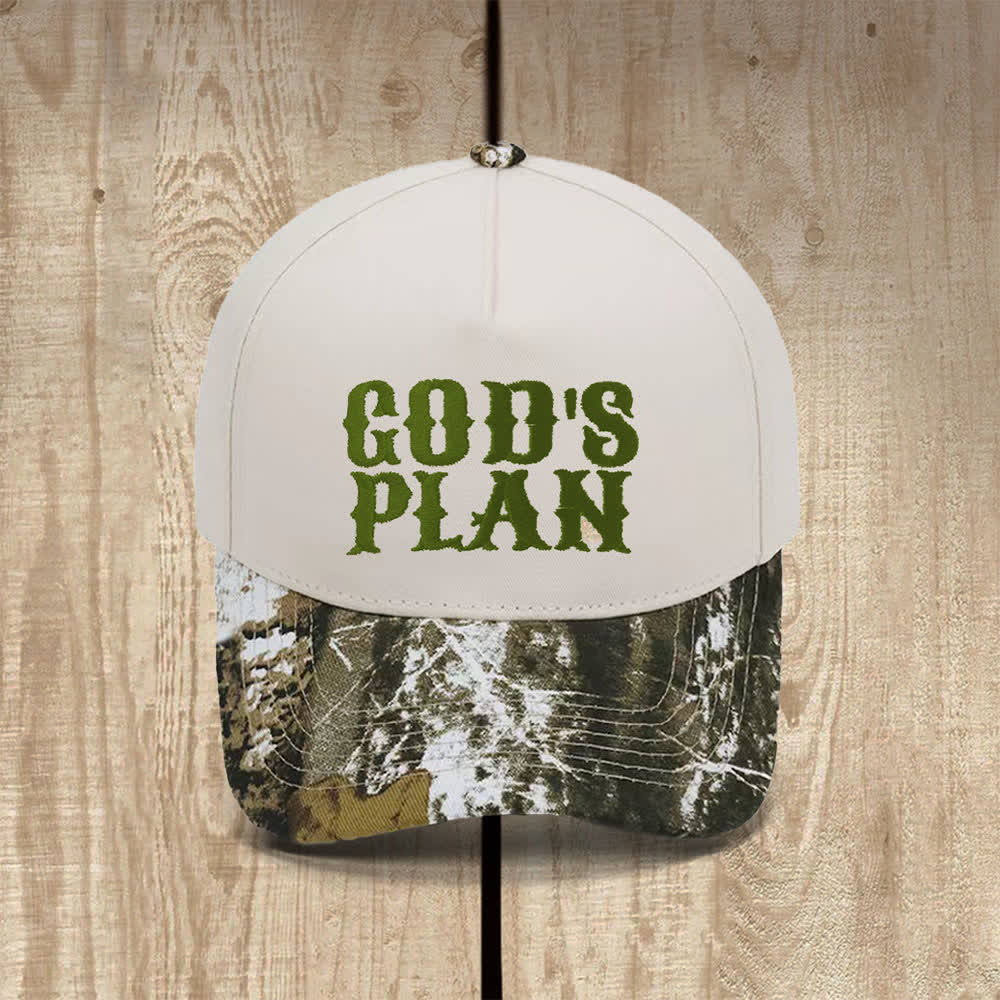 Christianartworkshop God's Plan Bold Letter Print Classic Casual Hat - Half-Camo - image 10