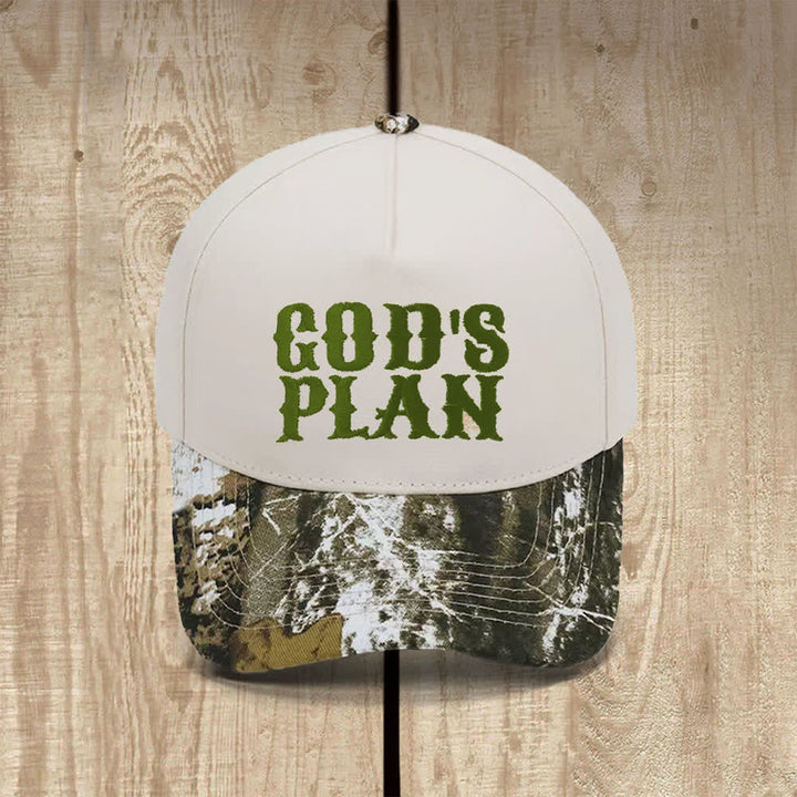 Christianartworkshop God's Plan Bold Letter Print Classic Casual Hat - Half-Camo - image 10