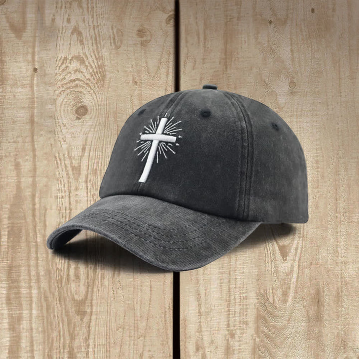 Christianartworkshop Radiant Burst Cross Symbol Embroidered Classic Casual Hat - image 3