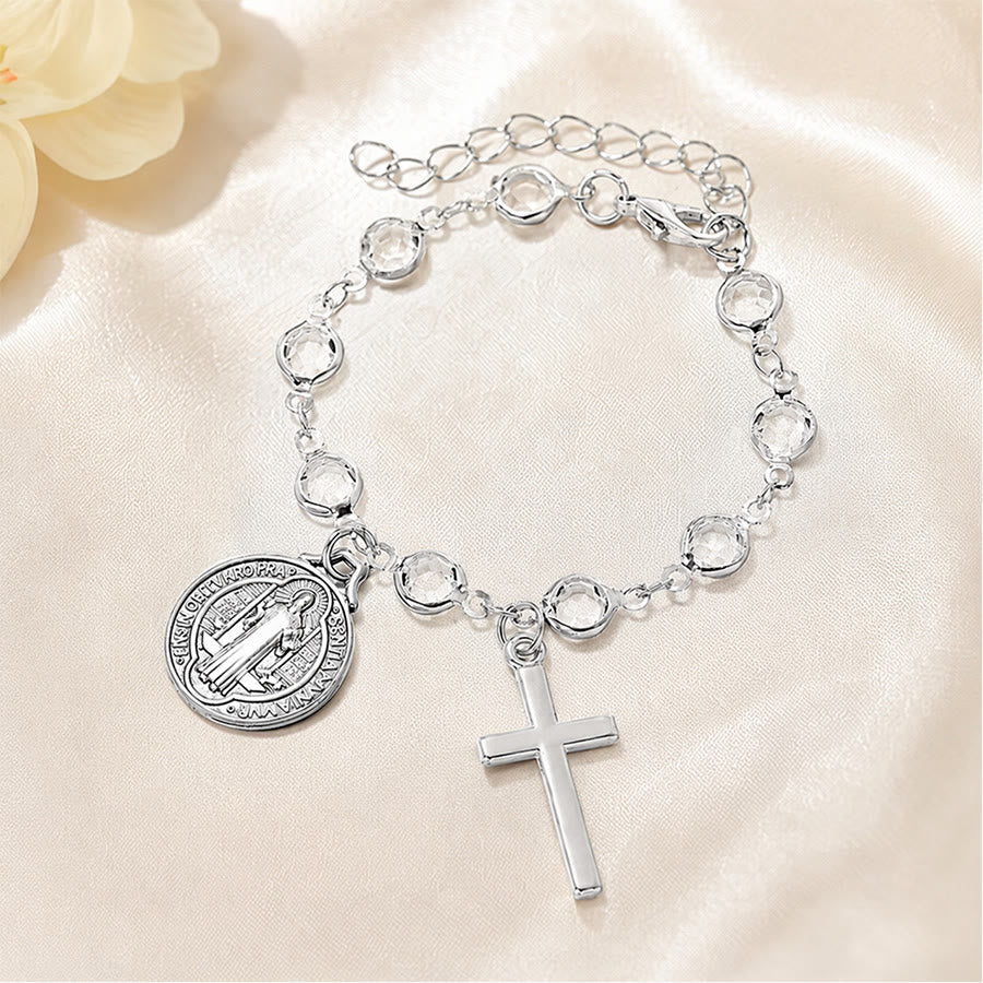 Christianartworkshop Portable Devotional Wrist Rosary With St. Benedict Charm: Vessel of Steadfast Blessed Protection - image 6