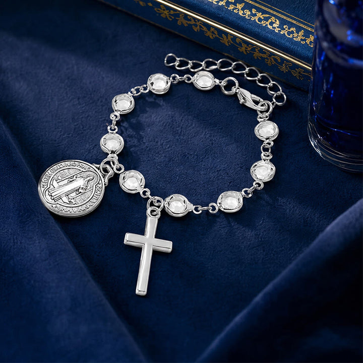 Christianartworkshop Portable Devotional Wrist Rosary With St. Benedict Charm: Vessel of Steadfast Blessed Protection - image 4