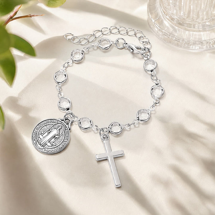 Christianartworkshop Portable Devotional Wrist Rosary With St. Benedict Charm: Vessel of Steadfast Blessed Protection - image 2