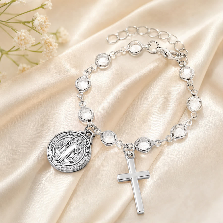 Christianartworkshop Portable Devotional Wrist Rosary With St. Benedict Charm: Vessel of Steadfast Blessed Protection - image 5