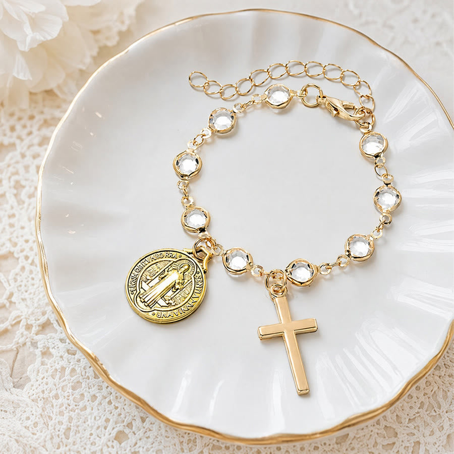 Christianartworkshop Portable Devotional Wrist Rosary With St. Benedict Charm: Vessel of Steadfast Blessed Protection - image 8