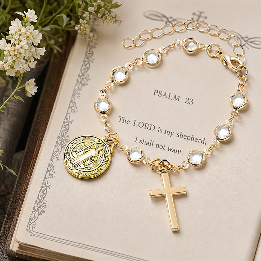 Christianartworkshop Portable Devotional Wrist Rosary With St. Benedict Charm: Vessel of Steadfast Blessed Protection - image 11