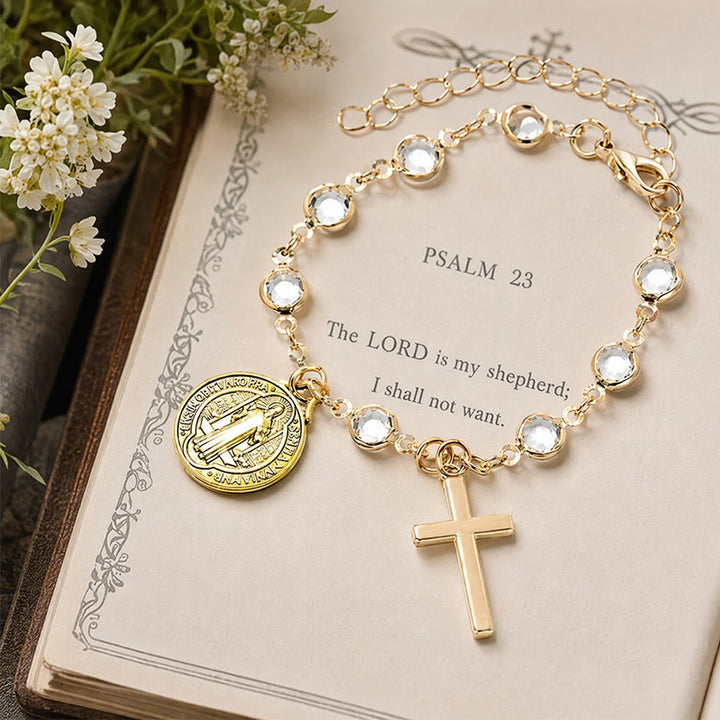 Christianartworkshop Portable Devotional Wrist Rosary With St. Benedict Charm: Vessel of Steadfast Blessed Protection - image 11