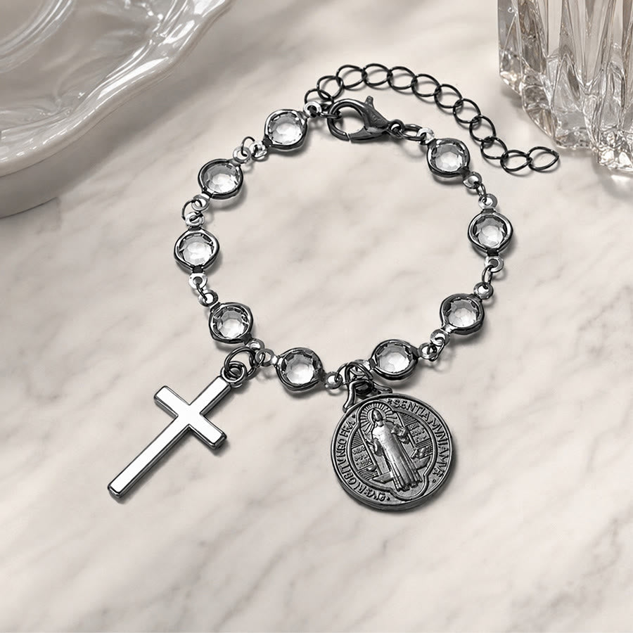 Christianartworkshop Portable Devotional Wrist Rosary With St. Benedict Charm: Vessel of Steadfast Blessed Protection - image 15