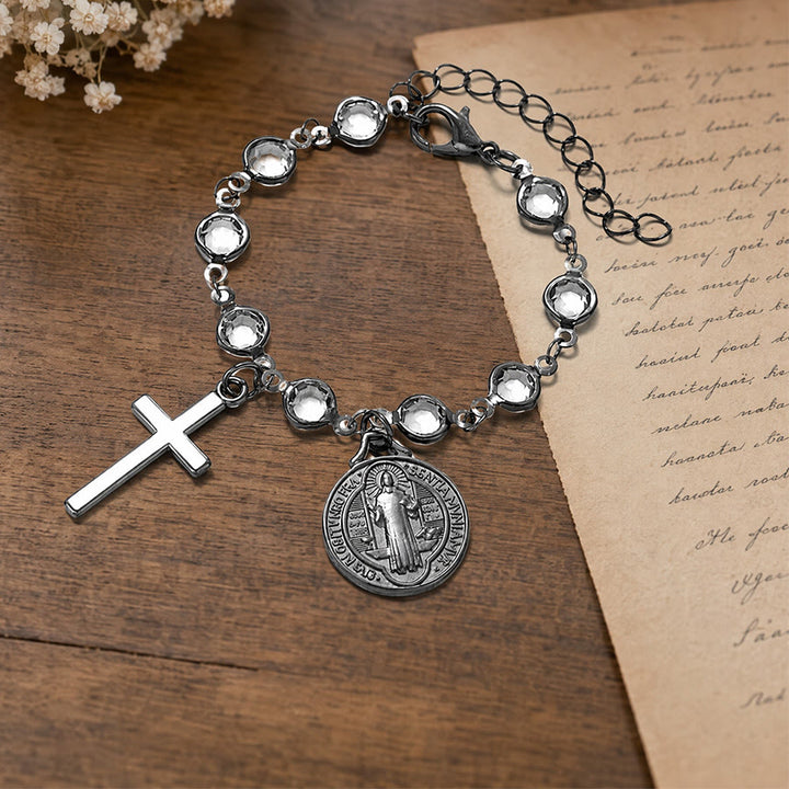 Christianartworkshop Portable Devotional Wrist Rosary With St. Benedict Charm: Vessel of Steadfast Blessed Protection - image 20