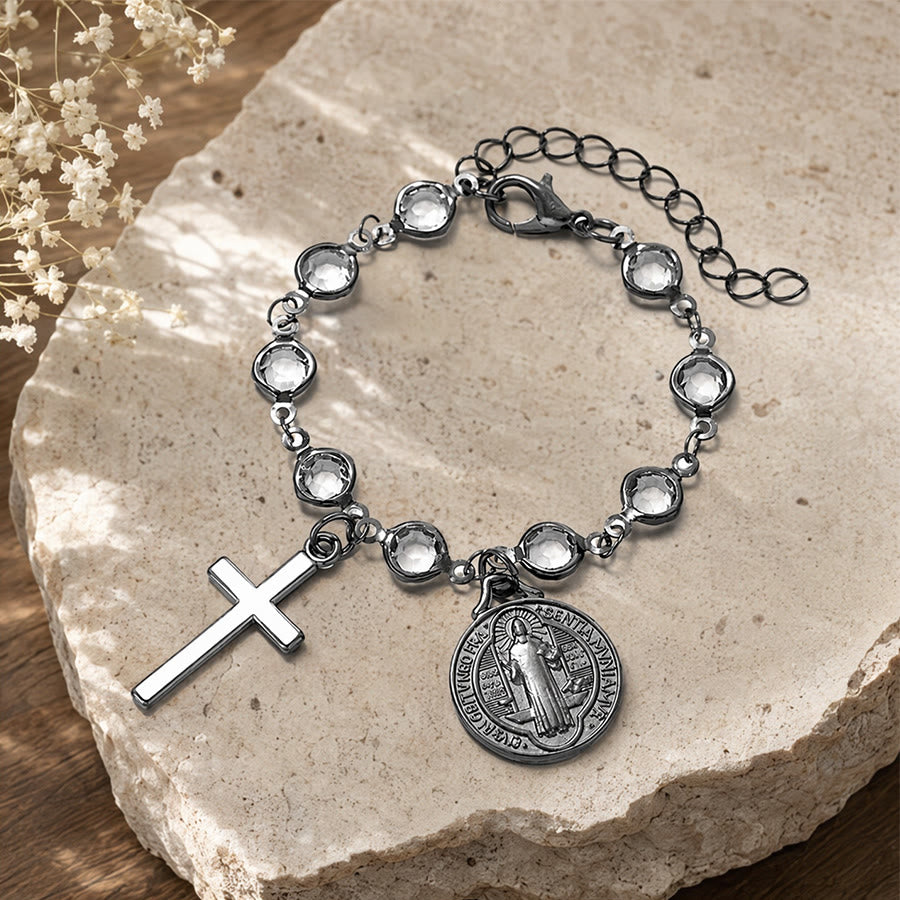 Christianartworkshop Portable Devotional Wrist Rosary With St. Benedict Charm: Vessel of Steadfast Blessed Protection - image 21