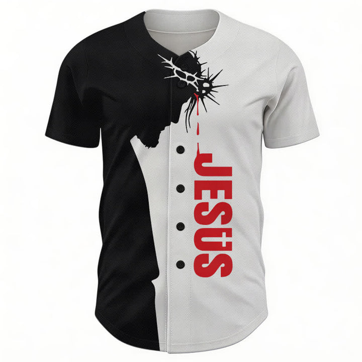 Christianartworkshop Jesus My Everything Split Faith Unisex Baseball Jersey - image 1