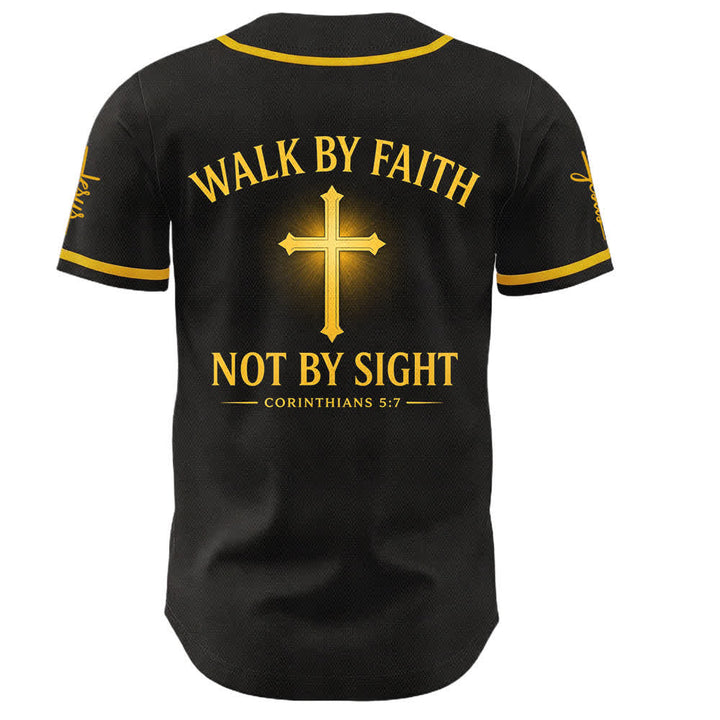 Christianartworkshop Walk By Faith Not By Sight Jesus Cross Unisex Baseball Jersey - image 2