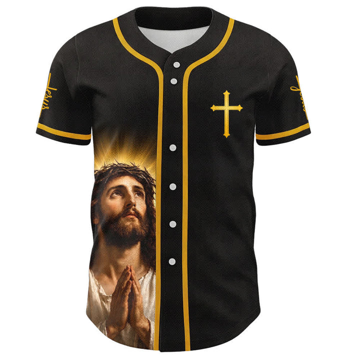 Christianartworkshop Walk By Faith Not By Sight Jesus Cross Unisex Baseball Jersey - image 1