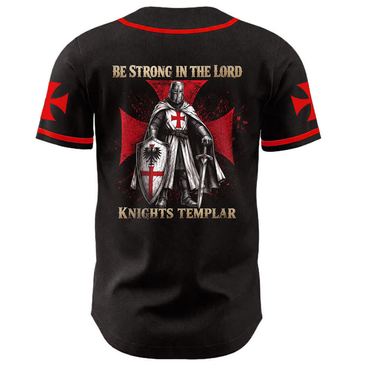 Christianartworkshop Be Strong In The Lord Templar Knight Jesus Nail Cross Unisex Baseball Jersey - image 1