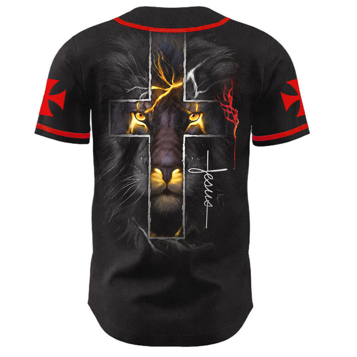 Christianartworkshop Jesus Lion Of Judah 3 Nails 1 Cross Unisex Baseball Jersey - image 2