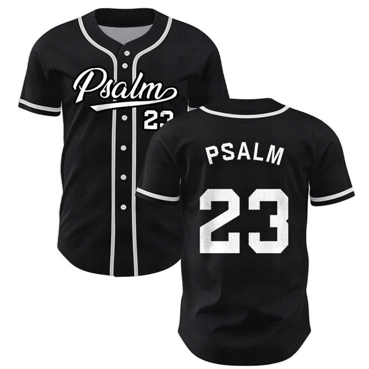 Christianartworkshop Retro Sport Style Psalm 23 Unisex Baseball Jersey - Black - 5XL - image 14
