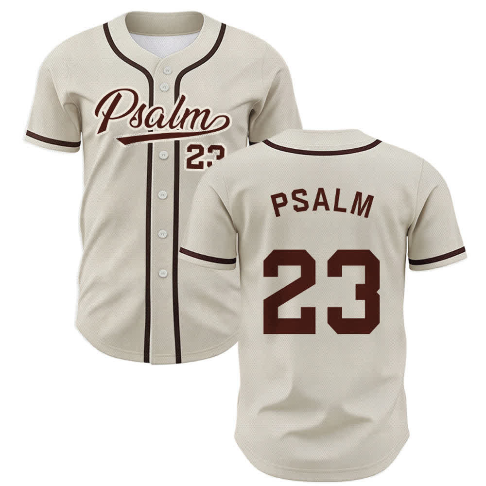 Christianartworkshop Retro Sport Style Psalm 23 Unisex Baseball Jersey - Apricot - 5XL - image 49
