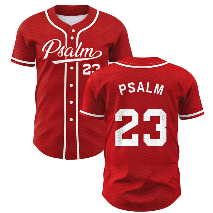Christianartworkshop Retro Sport Style Psalm 23 Unisex Baseball Jersey - Red - 5XL - image 21