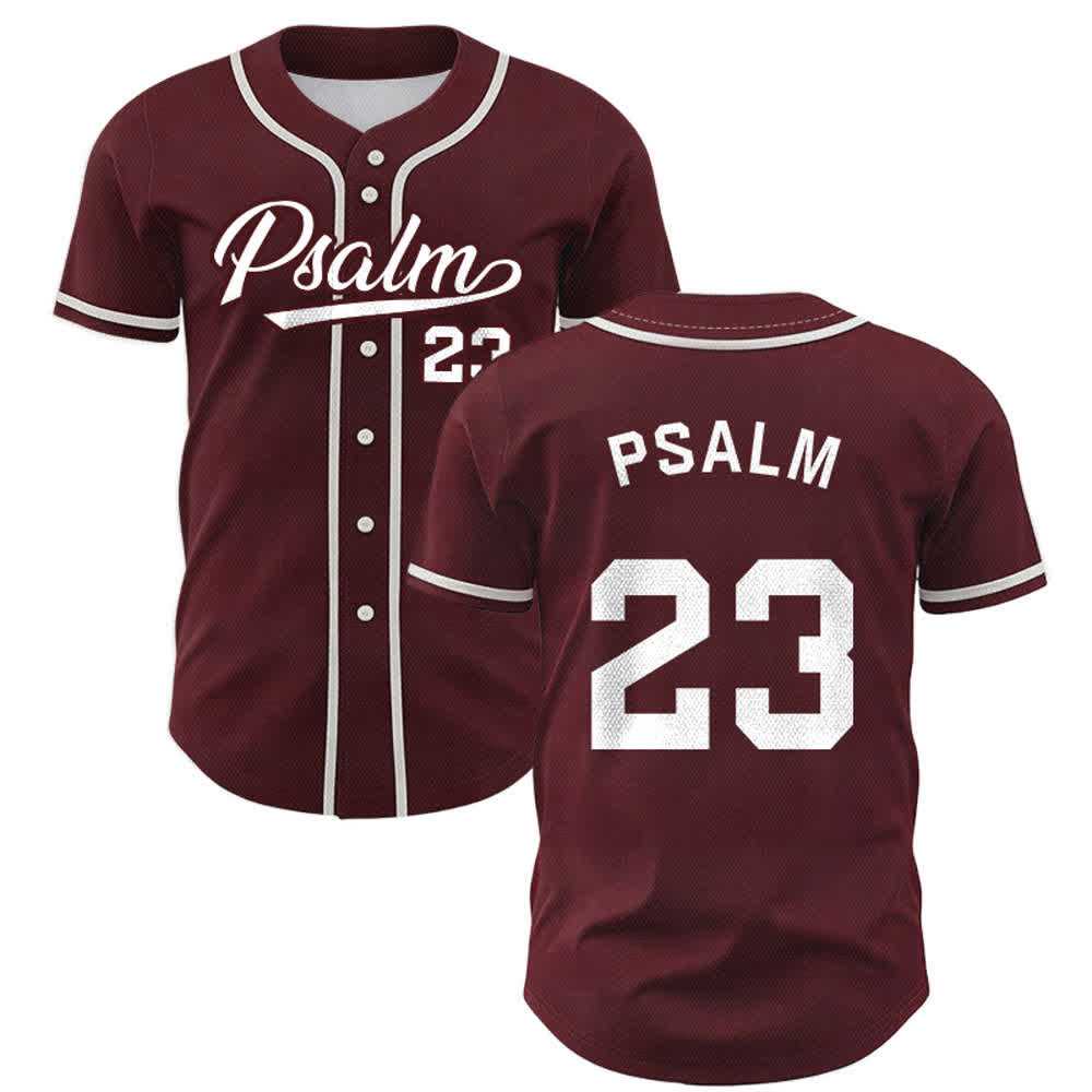 Christianartworkshop Retro Sport Style Psalm 23 Unisex Baseball Jersey - Wine - 5XL - image 28