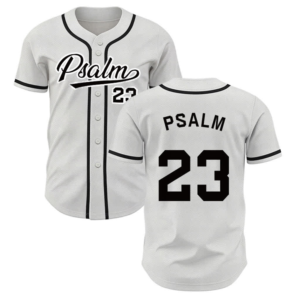 Christianartworkshop Retro Sport Style Psalm 23 Unisex Baseball Jersey - White - 5XL - image 7