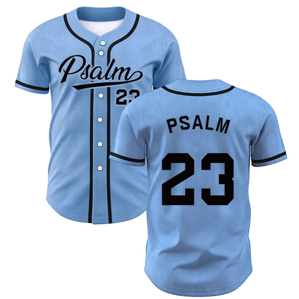 Christianartworkshop Retro Sport Style Psalm 23 Unisex Baseball Jersey - Blue - 5XL - image 35