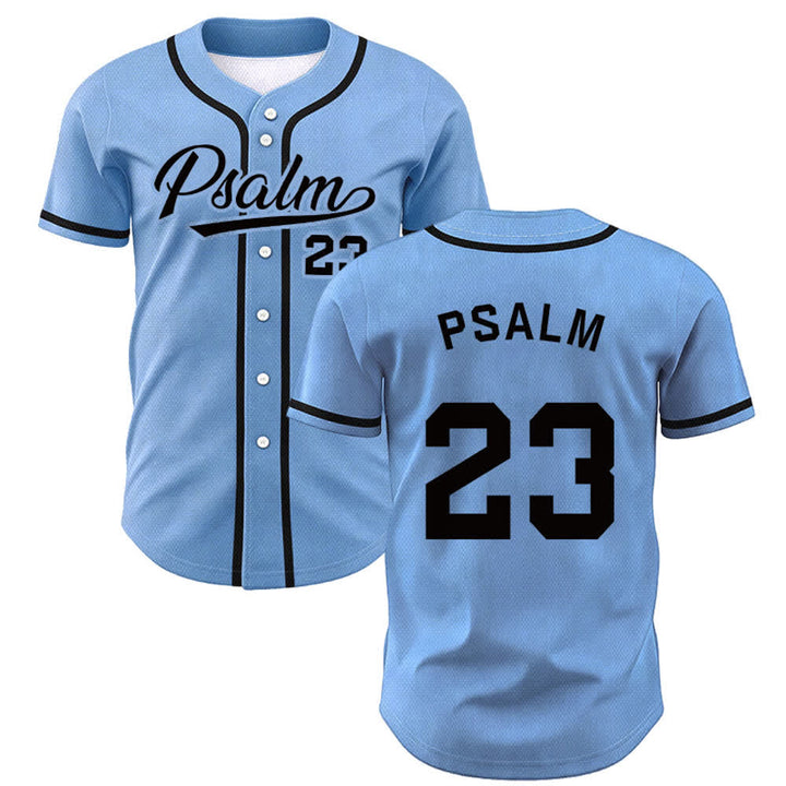 Christianartworkshop Retro Sport Style Psalm 23 Unisex Baseball Jersey - Blue - 5XL - image 35