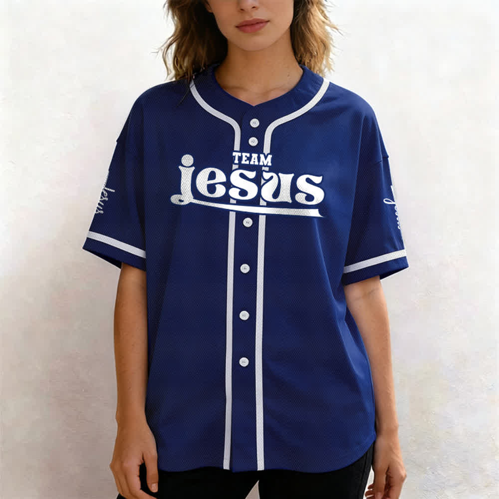 Christianartworkshop Bold Team Jesus Custom Name Number Unisex Custom Baseball Jersey - image 4