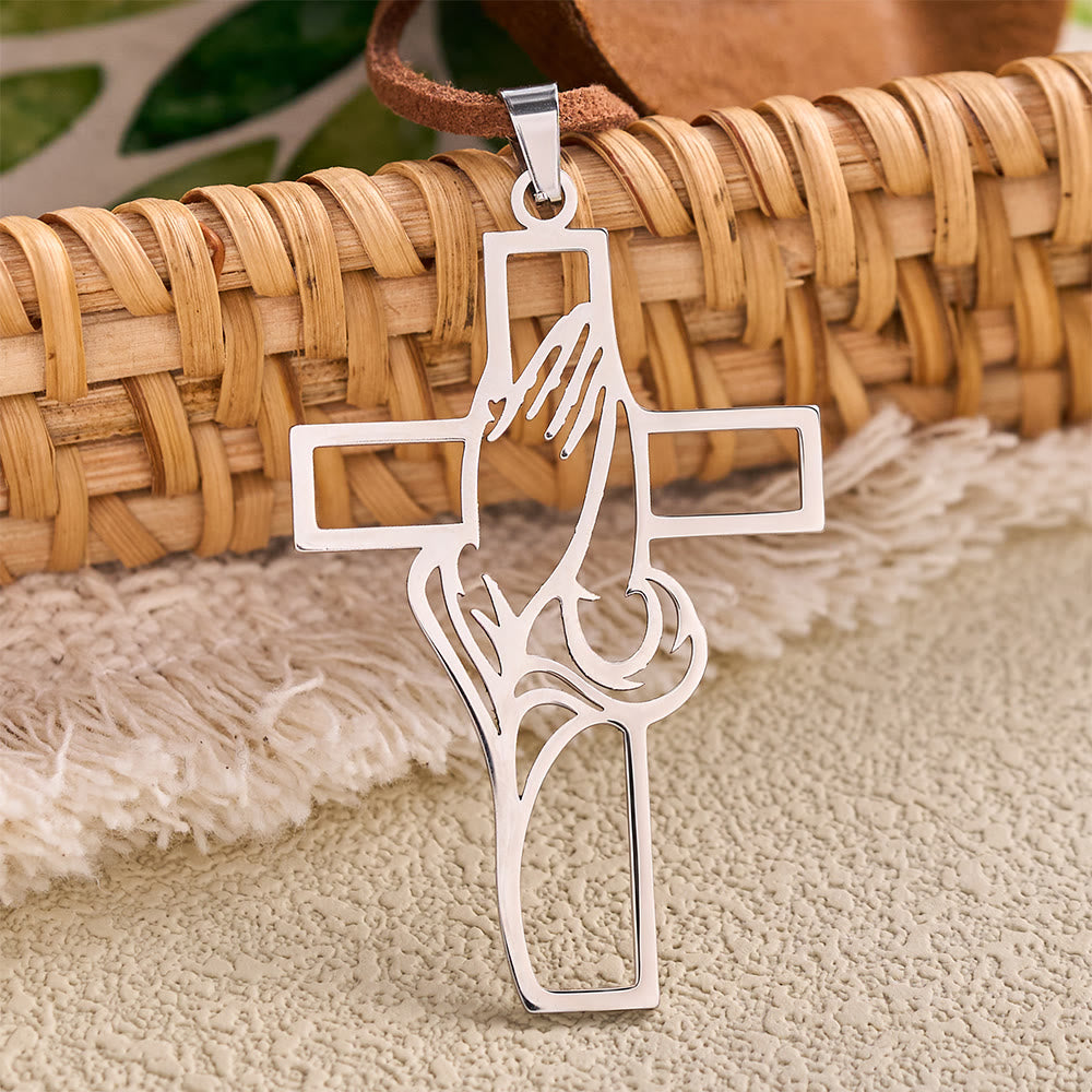 Christianartworkshop Mini Cowboy Hat Praying Hands Cross Car Pendant: Symbol of Peaceful Traveling Grace - image 9