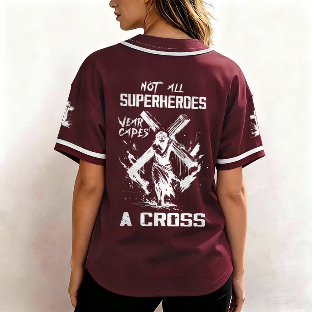 Christianartworkshop Not All Superheroes Wear Capes A Cross Unisex Baseball Jersey - image 24