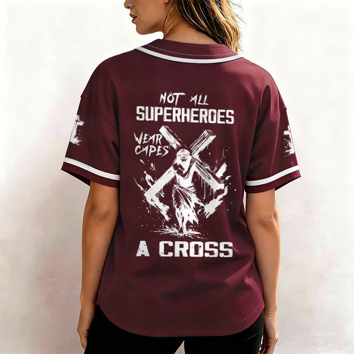 Christianartworkshop Not All Superheroes Wear Capes A Cross Unisex Baseball Jersey - image 24
