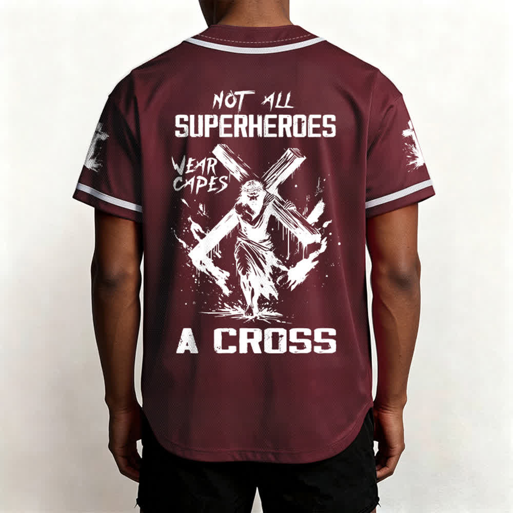 Christianartworkshop Not All Superheroes Wear Capes A Cross Unisex Baseball Jersey - image 26