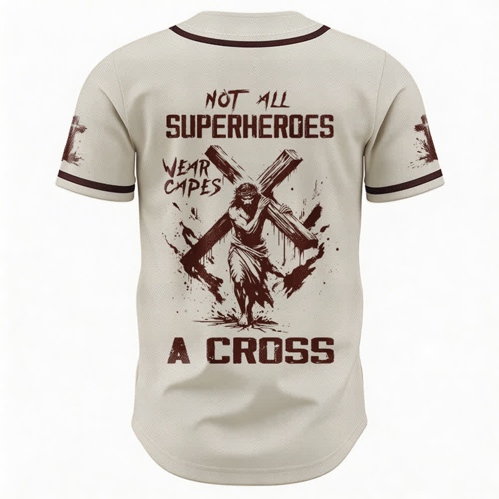 Christianartworkshop Not All Superheroes Wear Capes A Cross Unisex Baseball Jersey - image 50