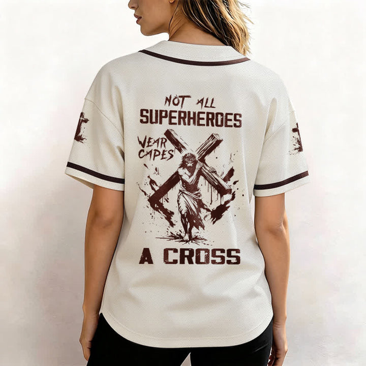 Christianartworkshop Not All Superheroes Wear Capes A Cross Unisex Baseball Jersey - image 52