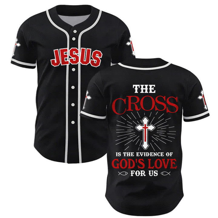 Christianartworkshop The Cross Is The Evidence Of God's Love Unisex Baseball Jersey - Black - 5XL - image 14