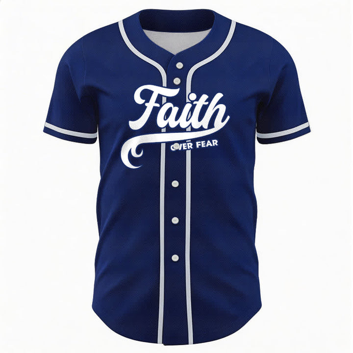 Christianartworkshop Faith Over Fear Custom Name Number Unisex Baseball Jersey - image 10