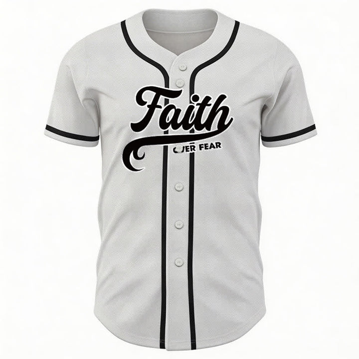 Christianartworkshop Faith Over Fear Custom Name Number Unisex Baseball Jersey - image 18