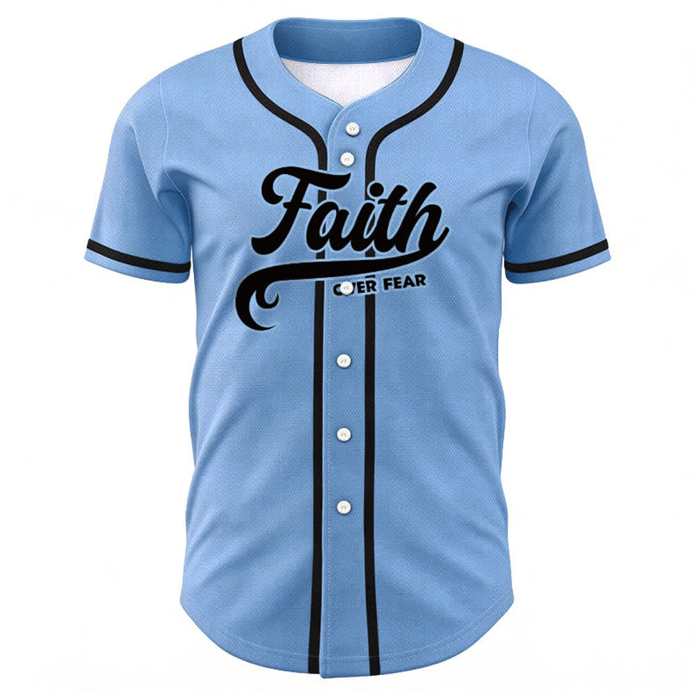 Christianartworkshop Faith Over Fear Custom Name Number Unisex Baseball Jersey - image 42