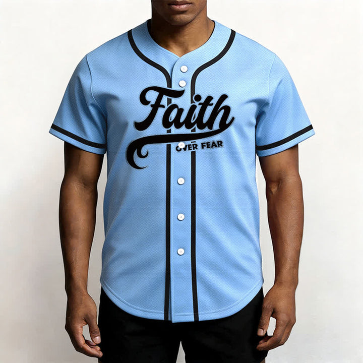 Christianartworkshop Faith Over Fear Custom Name Number Unisex Baseball Jersey - image 46