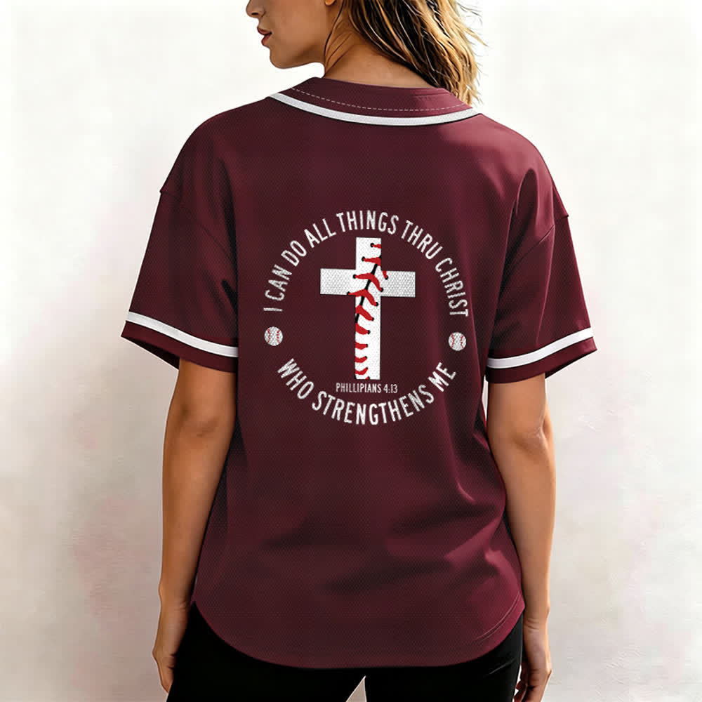 Christianartworkshop Philippians 4:13 I Can Do All Things Unisex Baseball Jersey - image 33