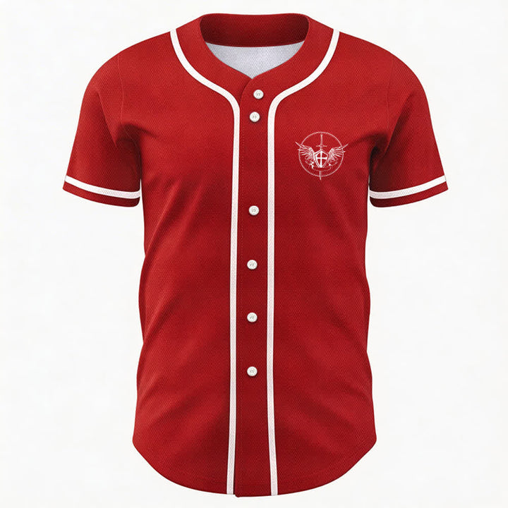 Christianartworkshop St.Michael Archangel Defend Us Unisex Baseball Jersey - image 16