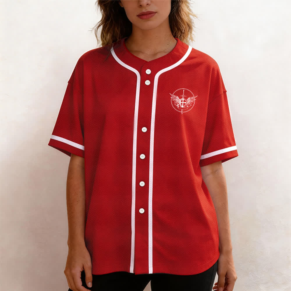 Christianartworkshop St.Michael Archangel Defend Us Unisex Baseball Jersey - image 18