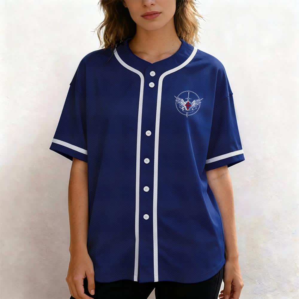 Christianartworkshop St.Michael Archangel Defend Us Unisex Baseball Jersey - image 41